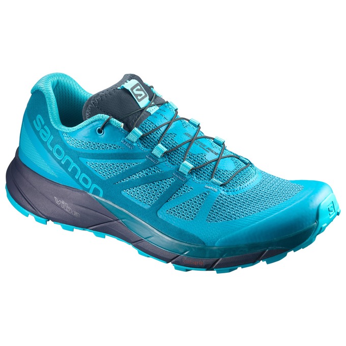 Salomon Israel SENSE RIDE W - Womens Trail Running Shoes - Blue (ELIS-01625)